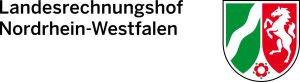 Schriftzug: Landesrechnungshof Nordrhein-Westfalen mit dem Landeswappen